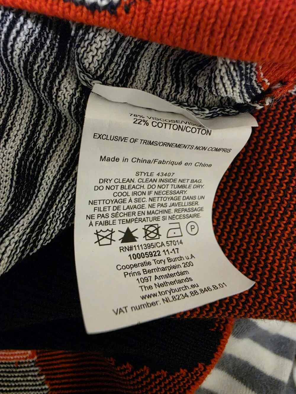 Tory Burch Arielle Contrast Trim Argyle Cardigan Sweater Size Small